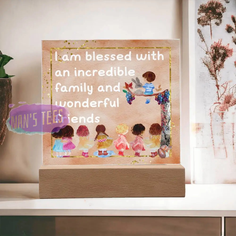 Positive Affirmations And Mindfulness | I Am Blessed Acrylic Plaque Wooden Base Jewelry
