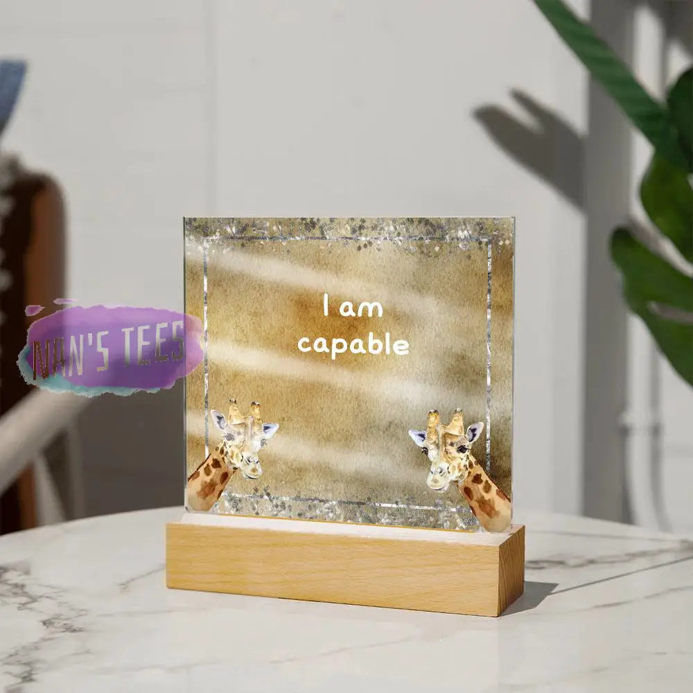Positive Affirmations And Mindfulness | I Am Capable Acrylic Plaque Jewelry