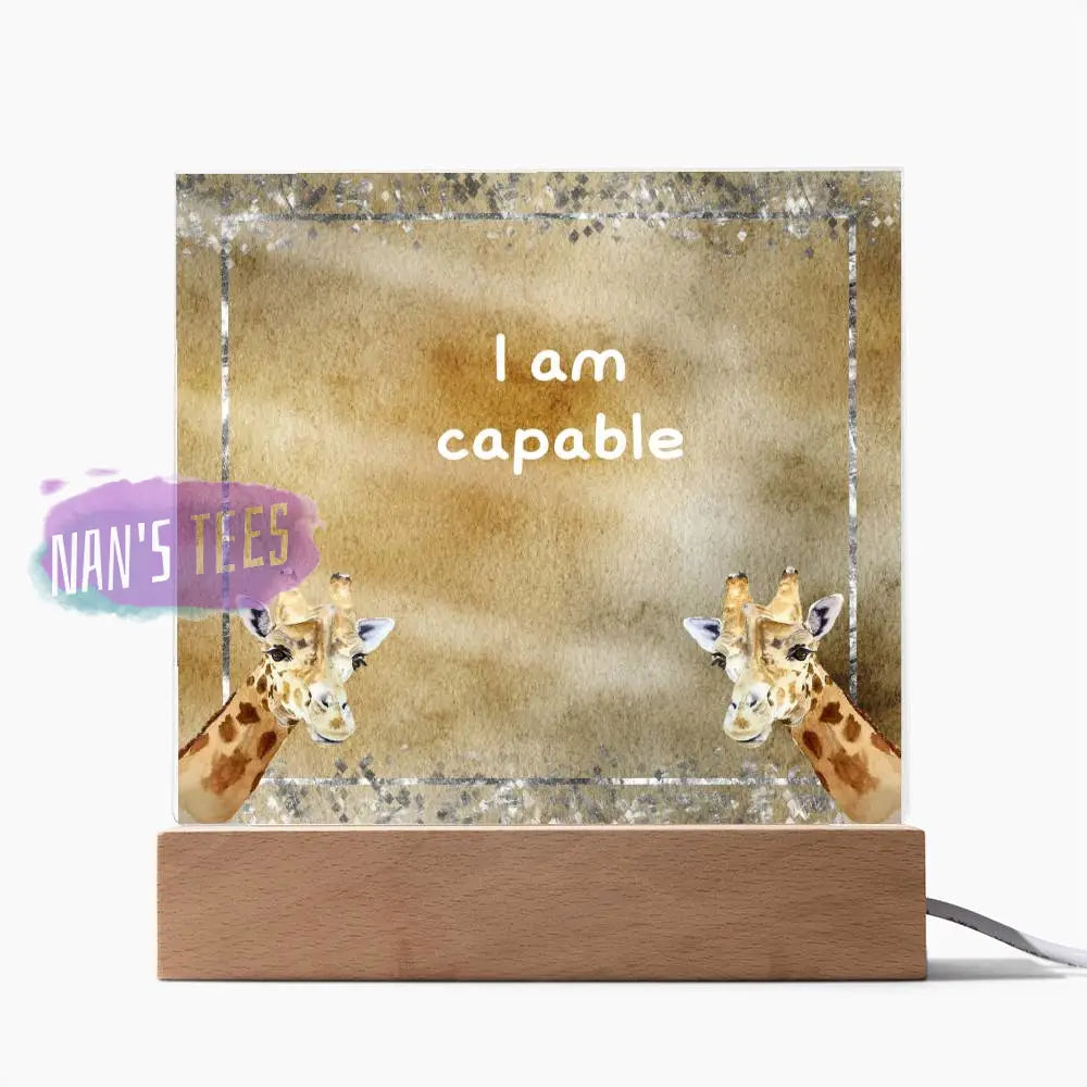 Positive Affirmations And Mindfulness | I Am Capable Acrylic Plaque Jewelry