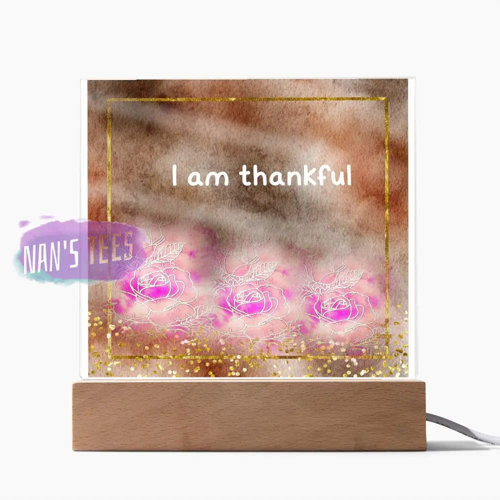 Positive Affirmations And Mindfulness | I Am Thankful Acrylic Plaque Jewelry