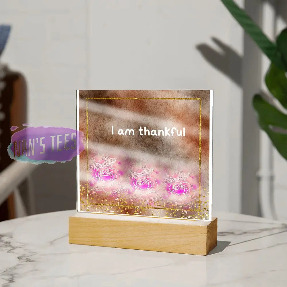 Positive Affirmations And Mindfulness | I Am Thankful Acrylic Plaque Jewelry