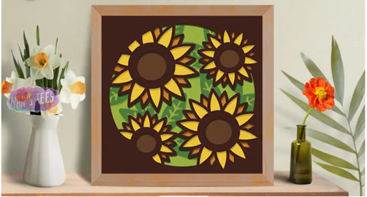 Pre-Cut Sunflower Petals 3D Shadow Box Kit | Layered Paper Art Diy