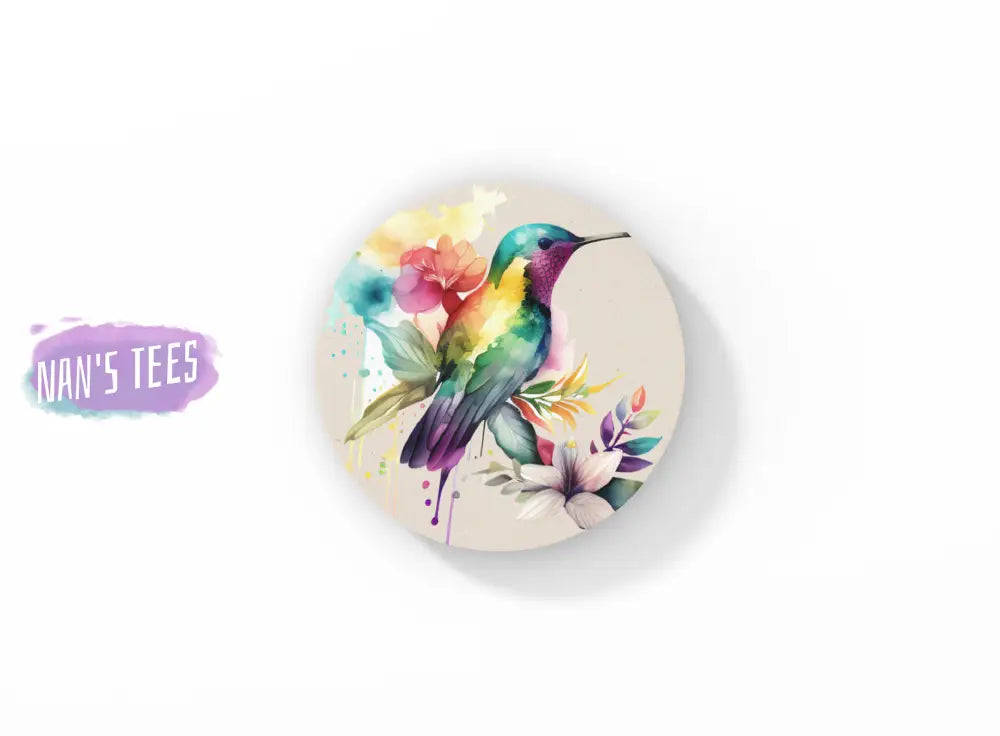 Rainbow Hummingbirds Ceramic Coasters | Great Gifts For Hostess Birthday Holidays Anniversary