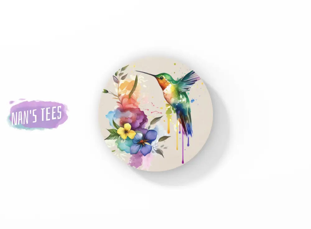 Rainbow Hummingbirds Ceramic Coasters | Great Gifts For Hostess Birthday Holidays Anniversary