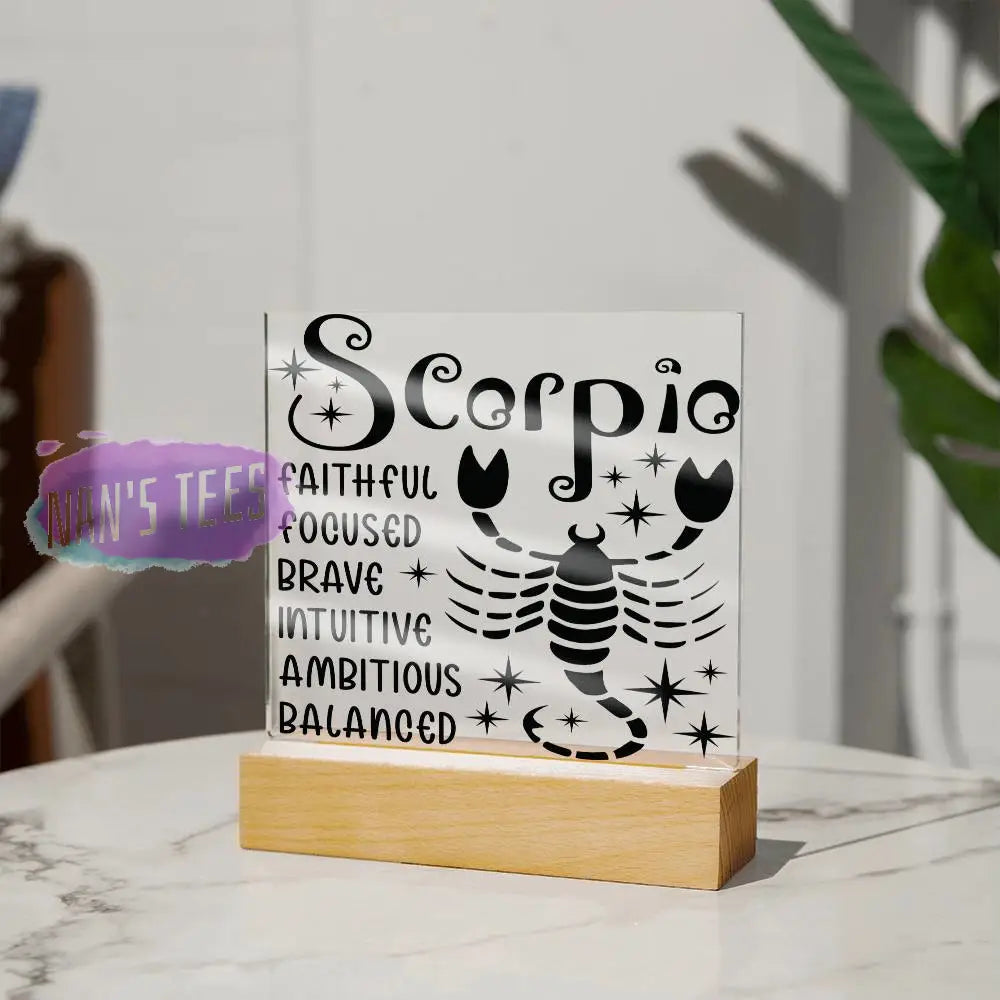 Scorpio Zodiac Sign Positive Traits | Acrylic Square Plaque Jewelry