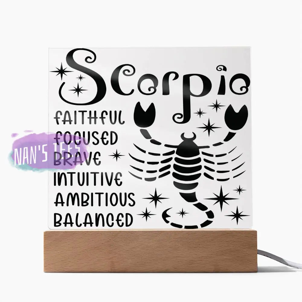 Scorpio Zodiac Sign Positive Traits | Acrylic Square Plaque Jewelry
