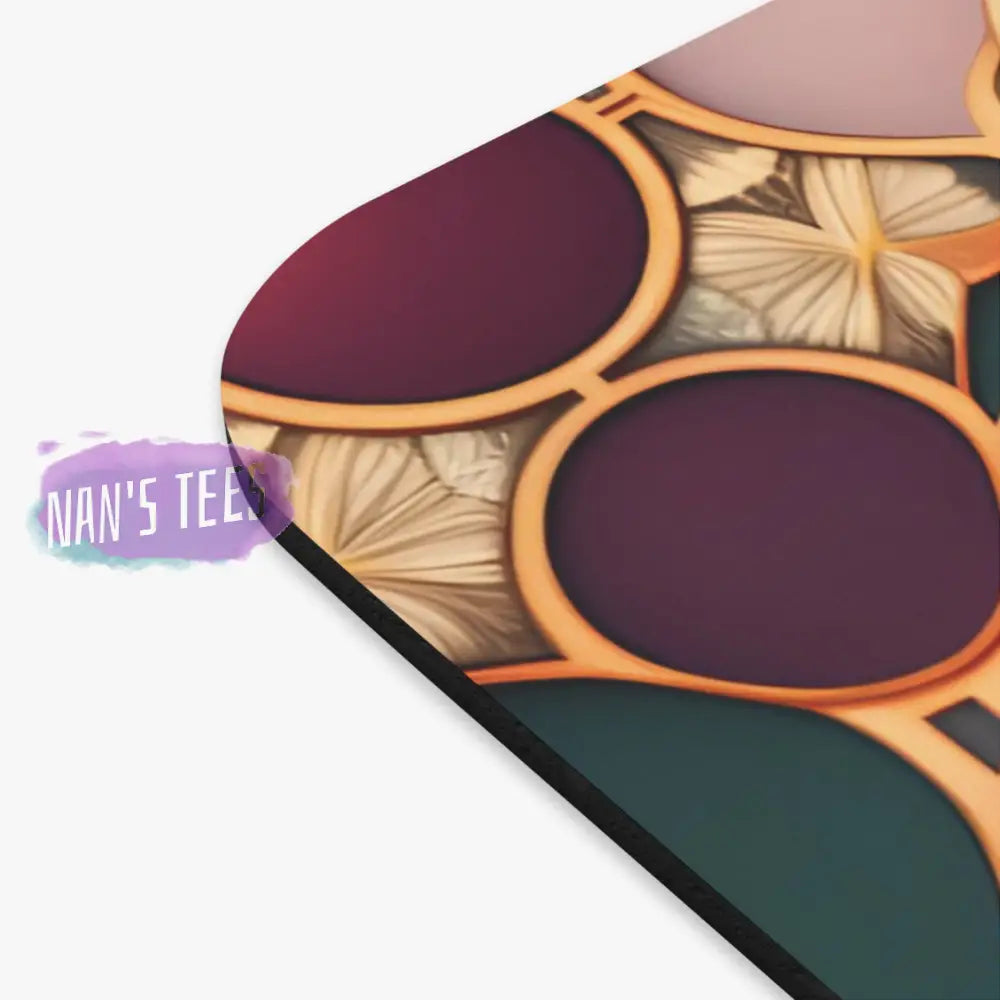 Stained Glass Bee Novelty Mouse Pad | Non-Slip Rubber Base Computers Laptop Office Home Decor