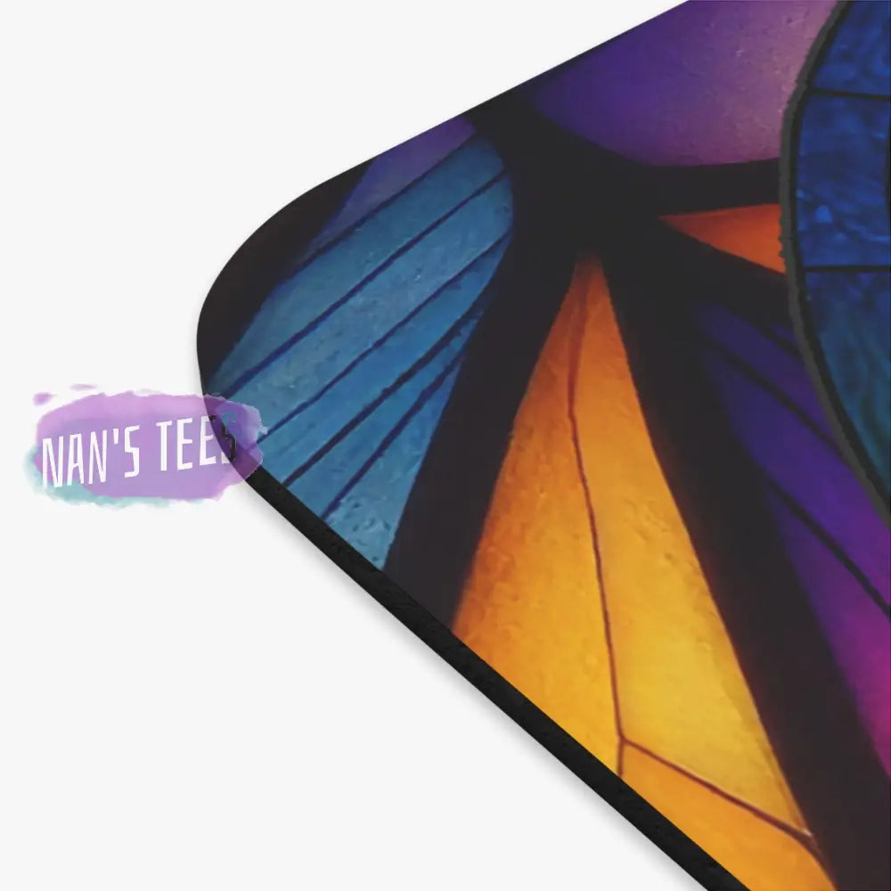 Stained Glass Dragonfly Novelty Mouse Pad | Non-Slip Rubber Base Computers Laptop Office Home Decor