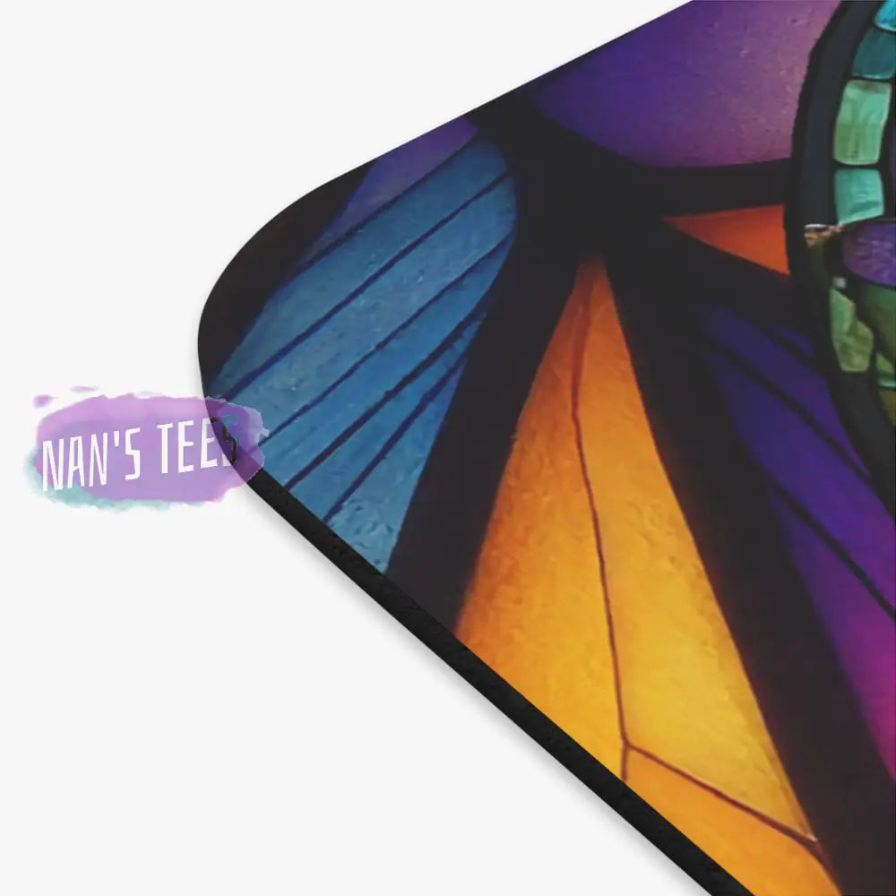 Stained Glass Dragonfly Novelty Mouse Pad | Non-Slip Rubber Base Computers Laptop Office Home Decor