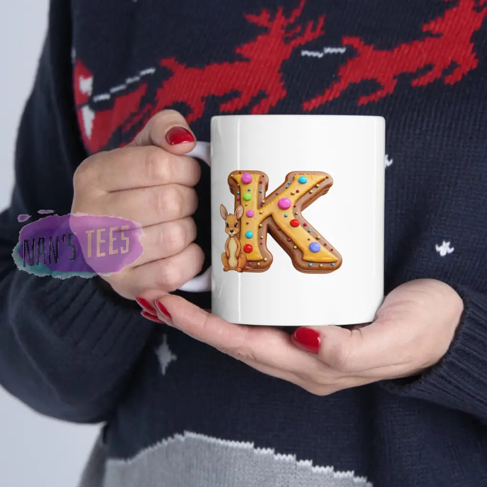 Super Cute Animal Alphabet Letter K | Ceramic Mug 11Oz