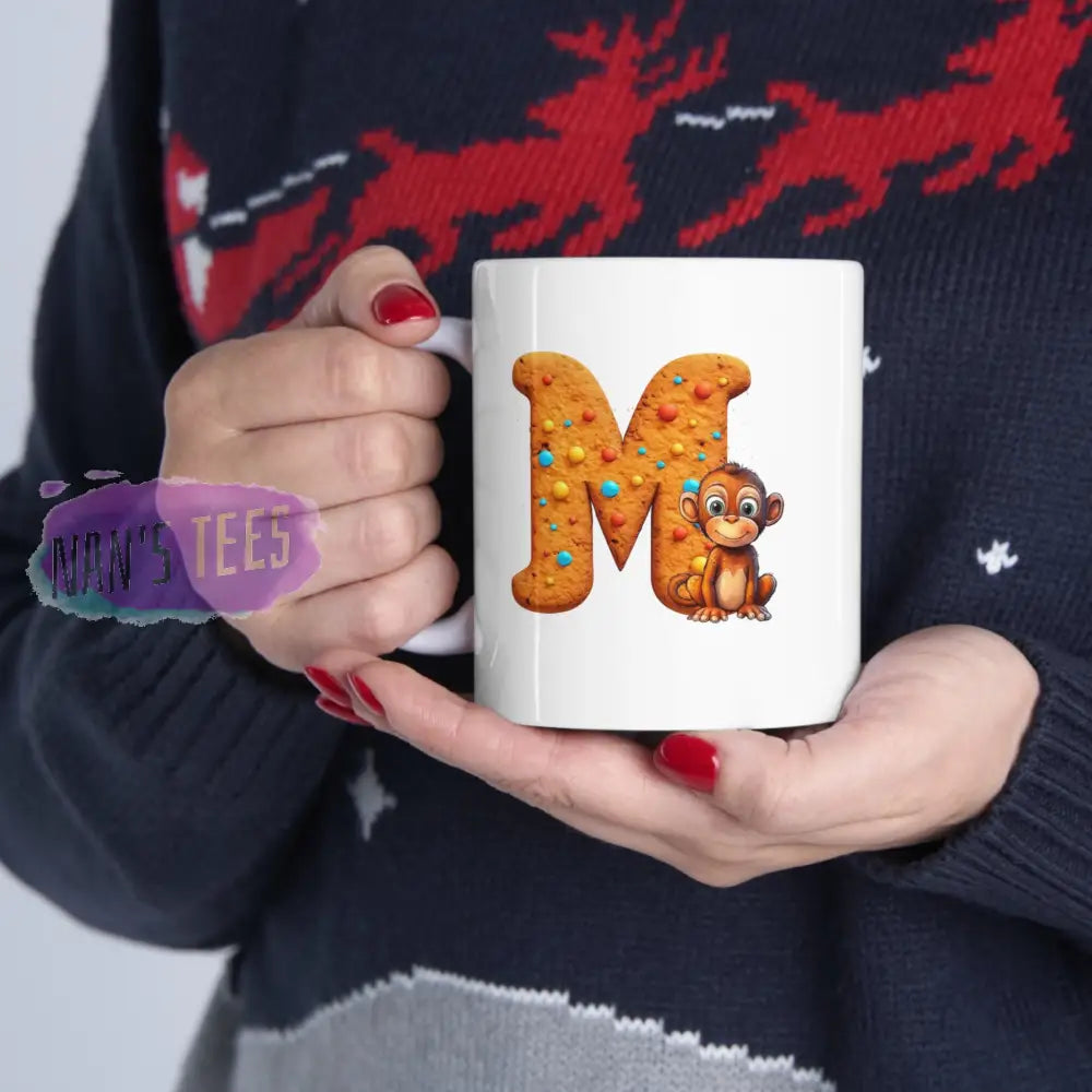 Super Cute Animal Alphabet Letter M | Ceramic Mug 11Oz