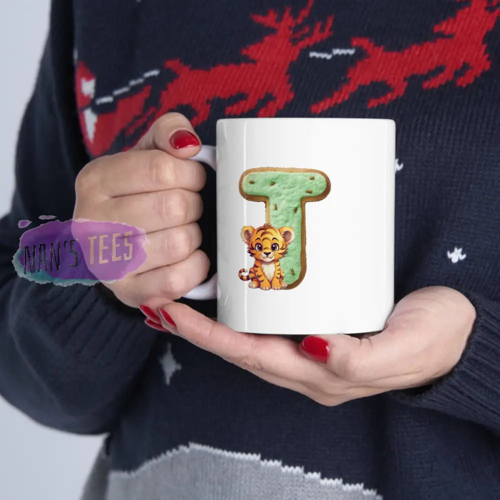 Super Cute Animal Alphabet Letter T | Ceramic Mug 11Oz