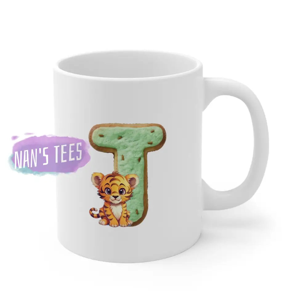 Super Cute Animal Alphabet Letter T | Ceramic Mug 11Oz