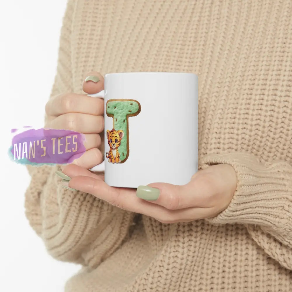 Super Cute Animal Alphabet Letter T | Ceramic Mug 11Oz