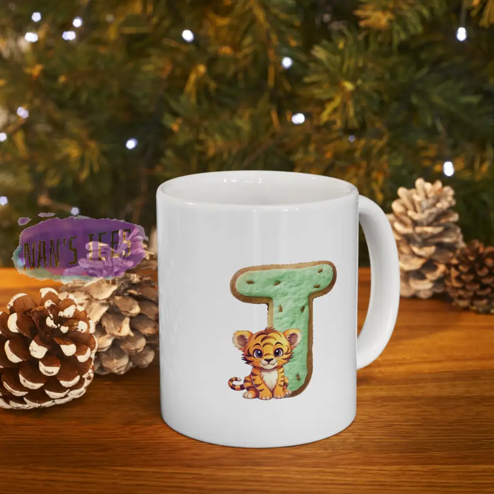 Super Cute Animal Alphabet Letter T | Ceramic Mug 11Oz