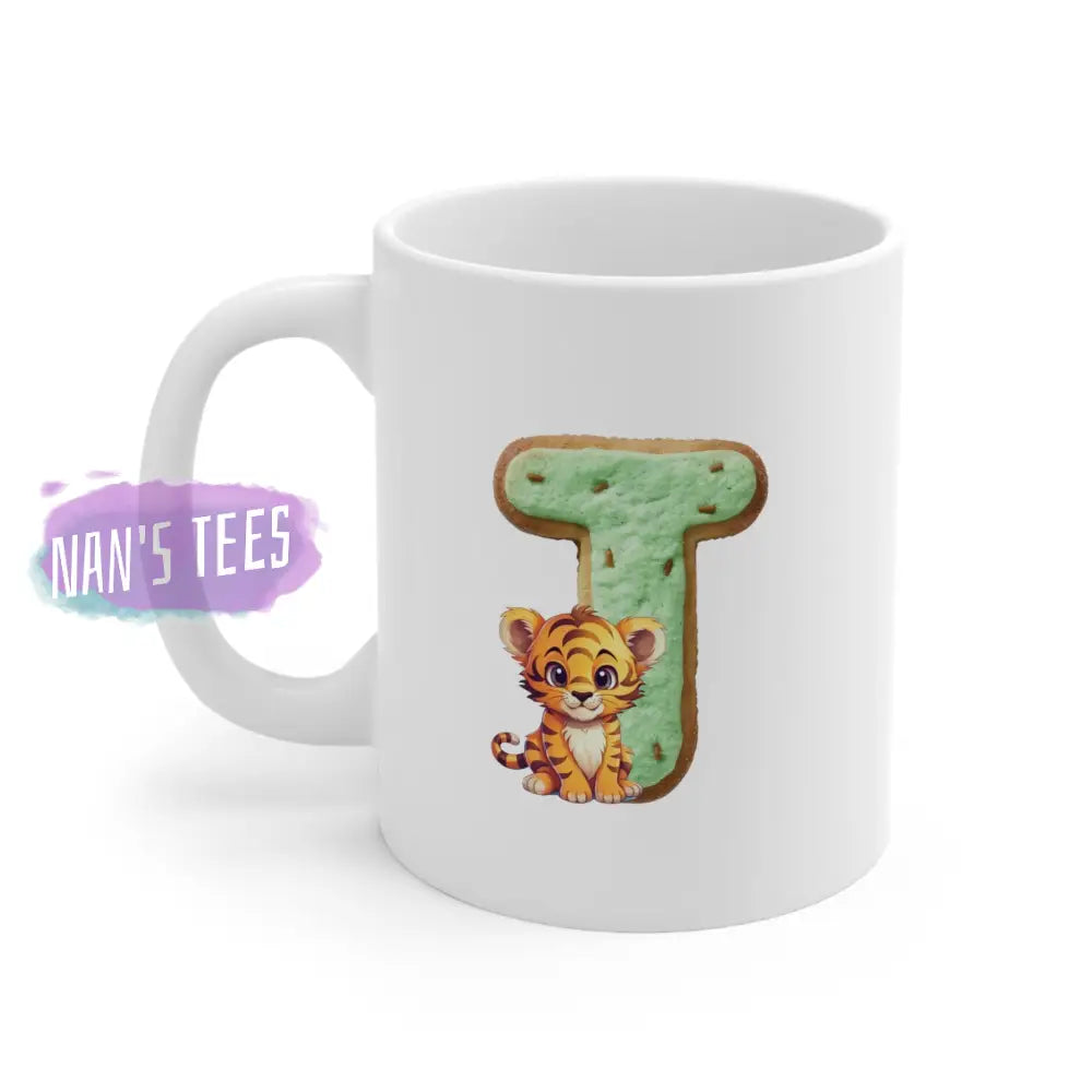 Super Cute Animal Alphabet Letter T | Ceramic Mug 11Oz