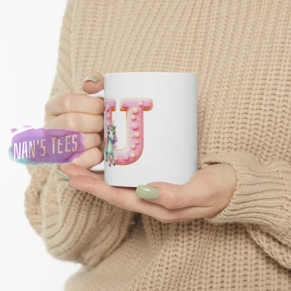 Super Cute Animal Alphabet Letter U | Ceramic Mug 11Oz
