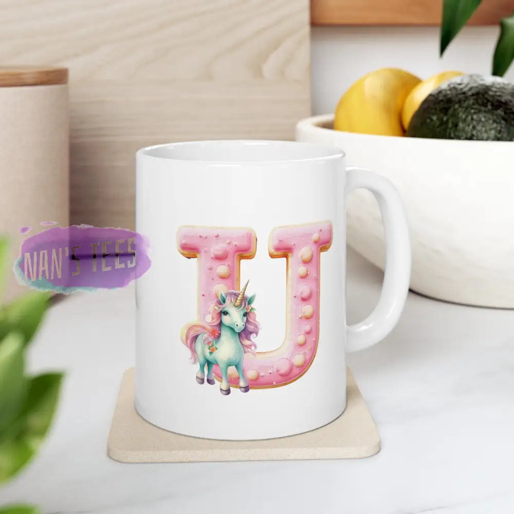 Super Cute Animal Alphabet Letter U | Ceramic Mug 11Oz