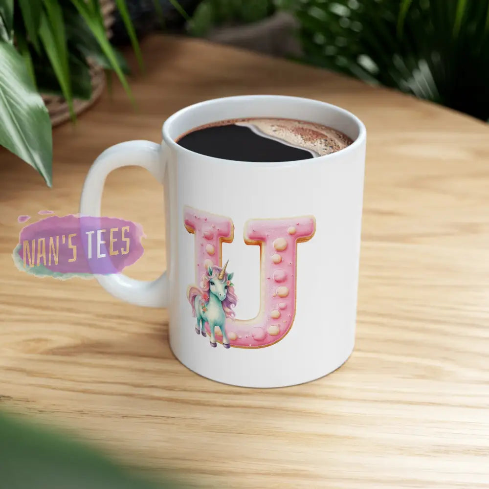 Super Cute Animal Alphabet Letter U | Ceramic Mug 11Oz