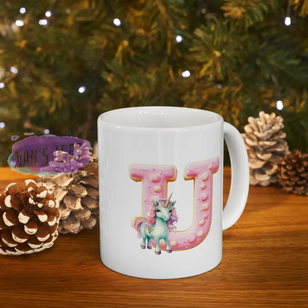 Super Cute Animal Alphabet Letter U | Ceramic Mug 11Oz