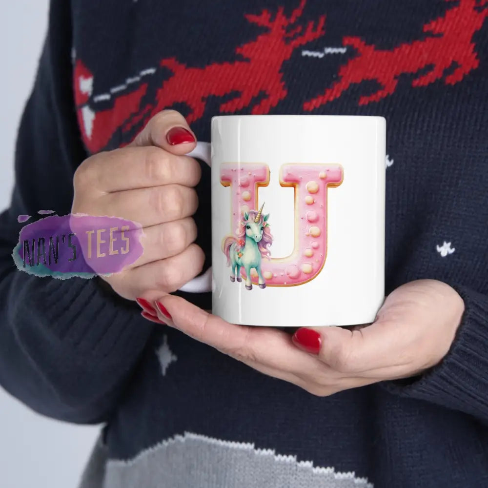 Super Cute Animal Alphabet Letter U | Ceramic Mug 11Oz
