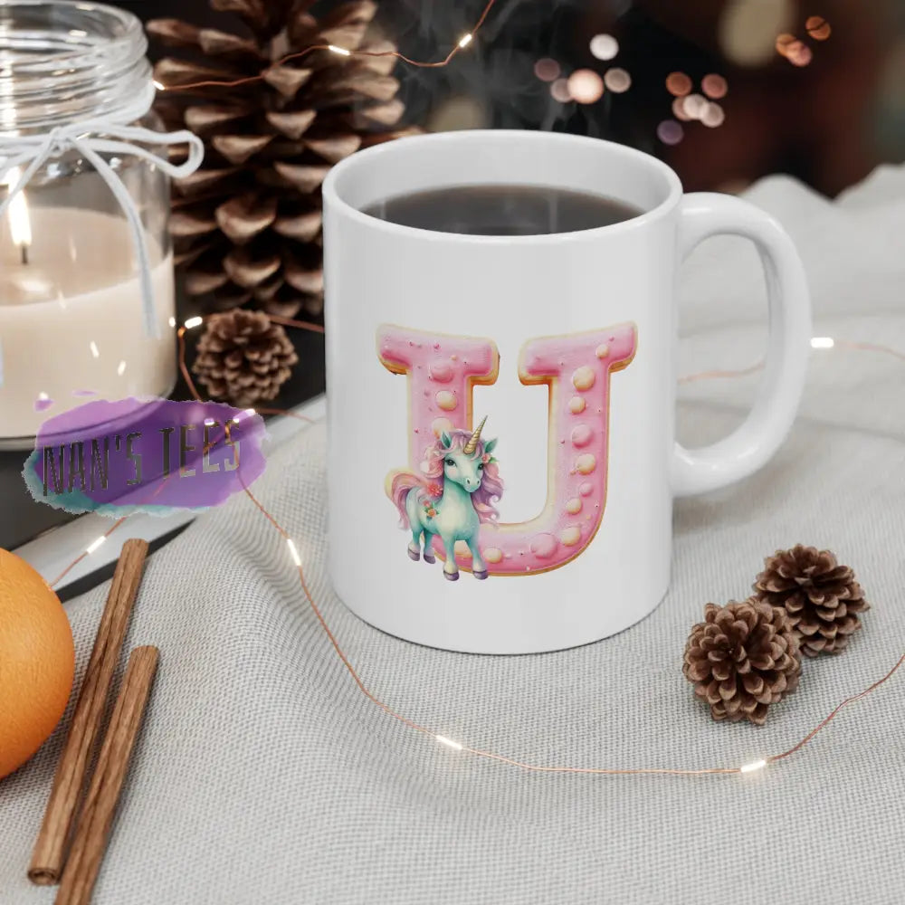 Super Cute Animal Alphabet Letter U | Ceramic Mug 11Oz