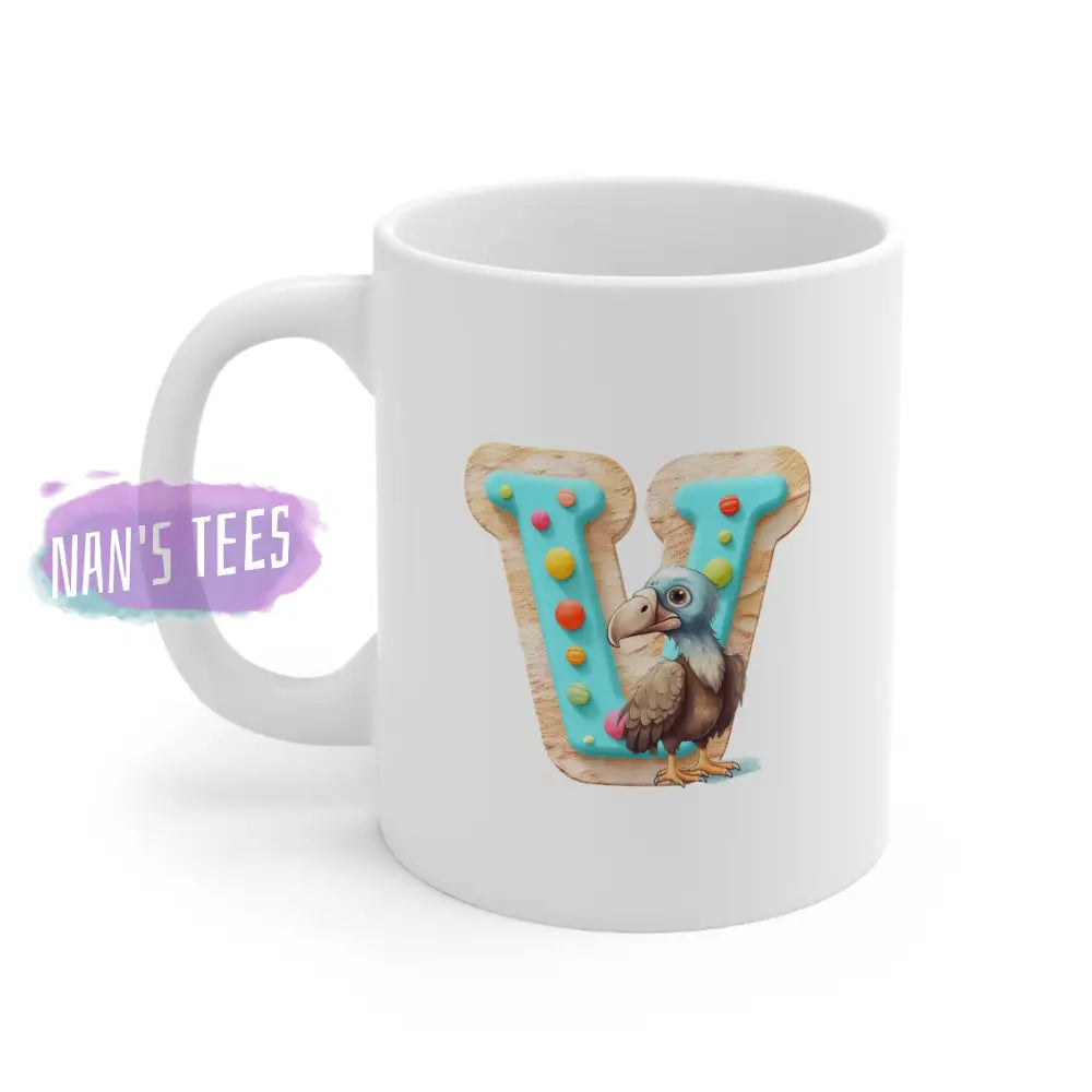 Super Cute Animal Alphabet Letter V | Ceramic Mug 11Oz