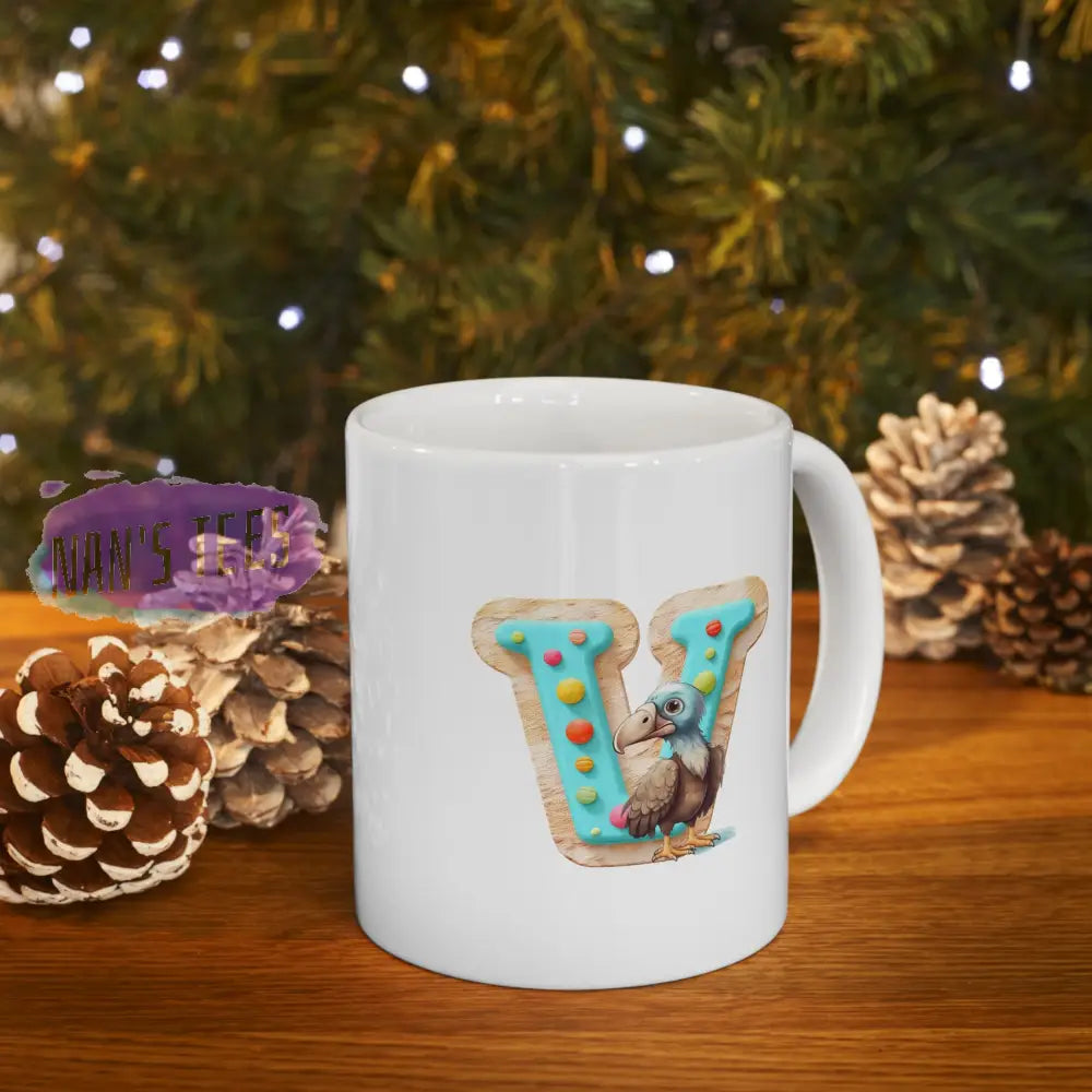 Super Cute Animal Alphabet Letter V | Ceramic Mug 11Oz
