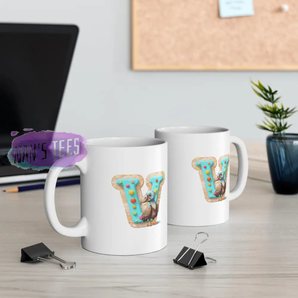 Super Cute Animal Alphabet Letter V | Ceramic Mug 11Oz