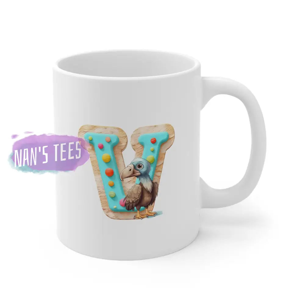 Super Cute Animal Alphabet Letter V | Ceramic Mug 11Oz