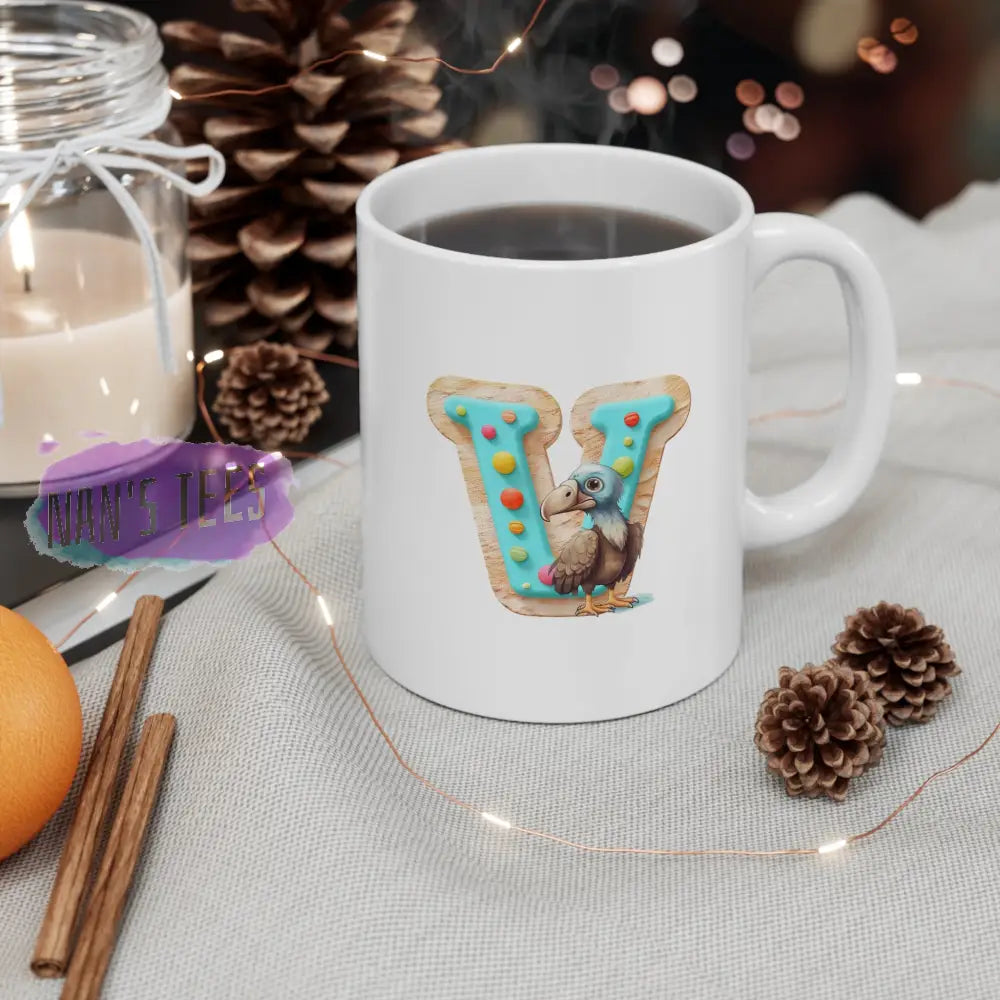 Super Cute Animal Alphabet Letter V | Ceramic Mug 11Oz