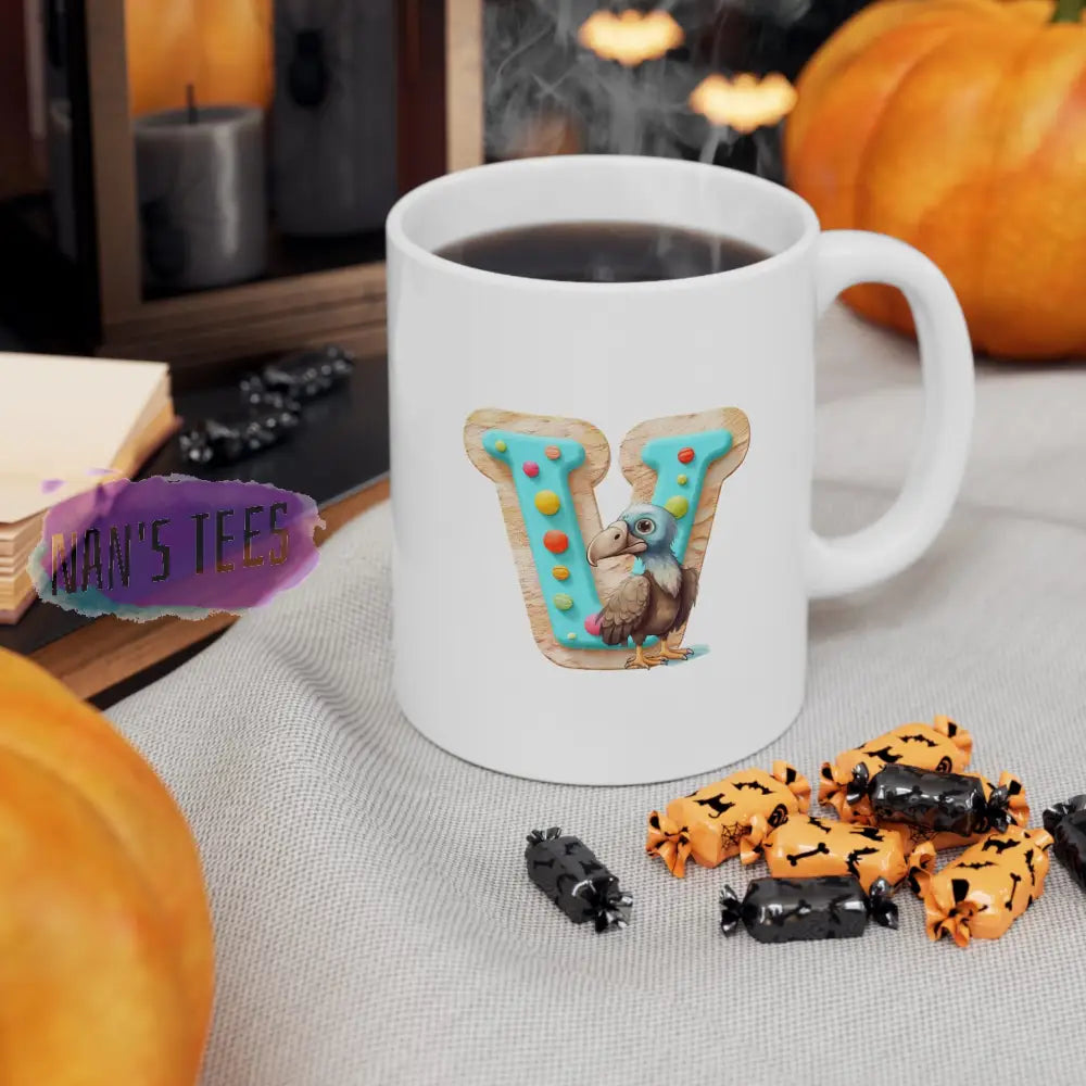 Super Cute Animal Alphabet Letter V | Ceramic Mug 11Oz