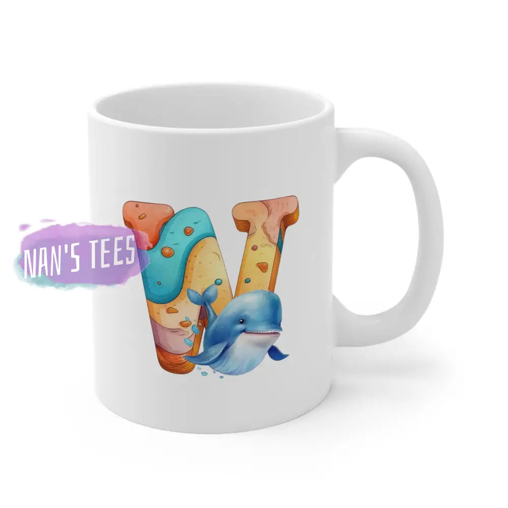 Super Cute Animal Alphabet Letter W | Ceramic Mug 11Oz