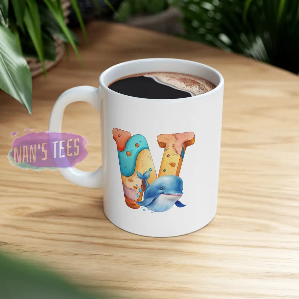 Super Cute Animal Alphabet Letter W | Ceramic Mug 11Oz