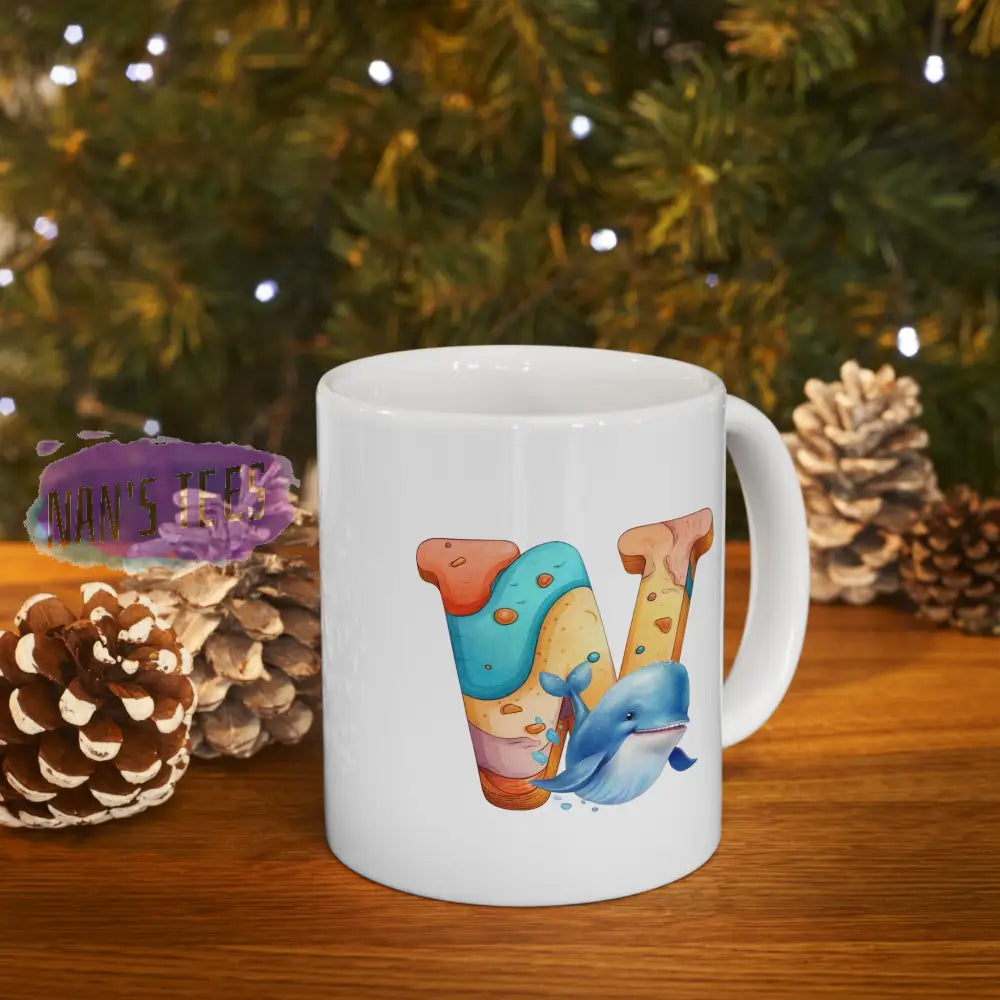 Super Cute Animal Alphabet Letter W | Ceramic Mug 11Oz