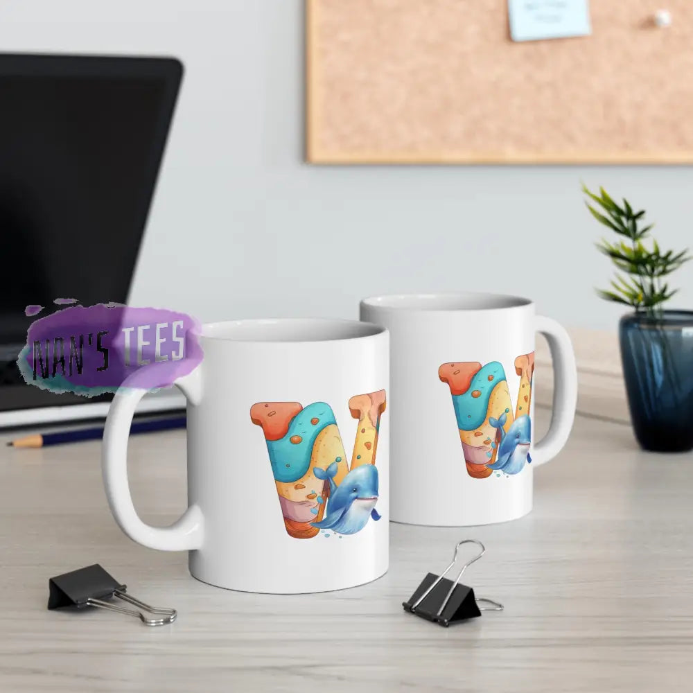 Super Cute Animal Alphabet Letter W | Ceramic Mug 11Oz