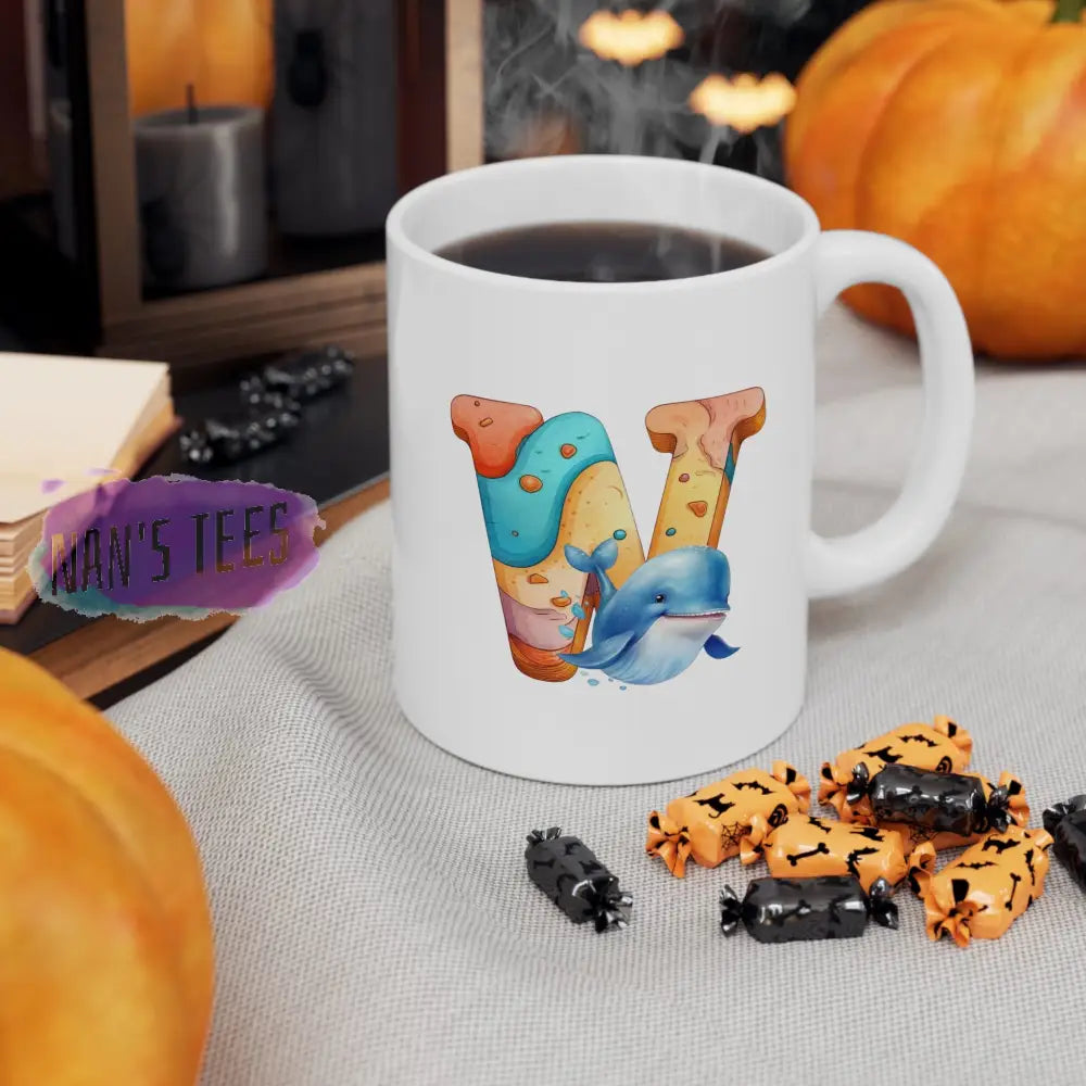 Super Cute Animal Alphabet Letter W | Ceramic Mug 11Oz