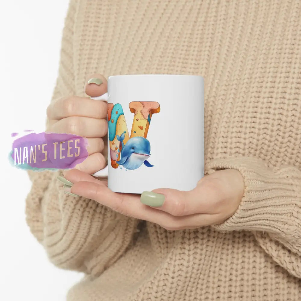 Super Cute Animal Alphabet Letter W | Ceramic Mug 11Oz