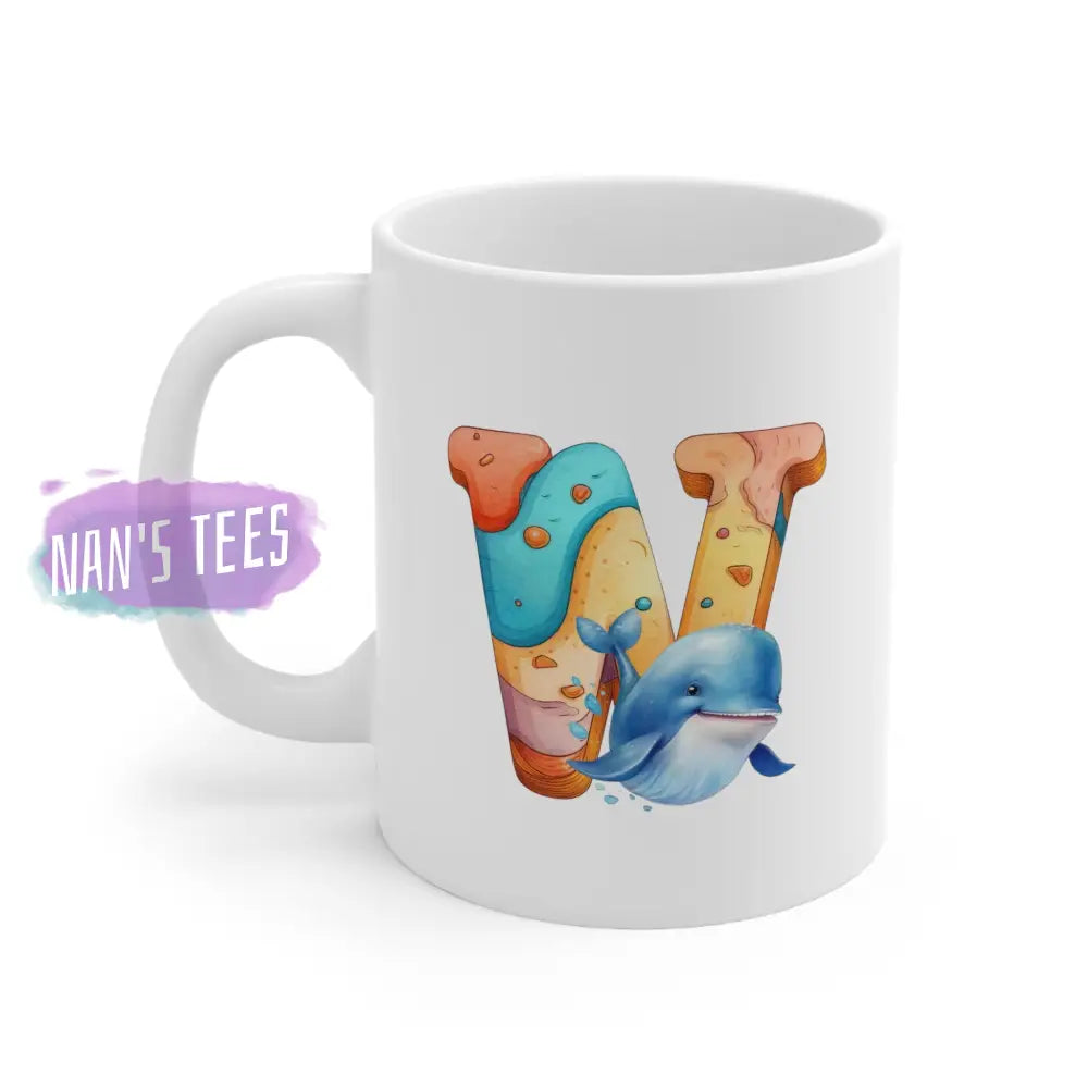 Super Cute Animal Alphabet Letter W | Ceramic Mug 11Oz