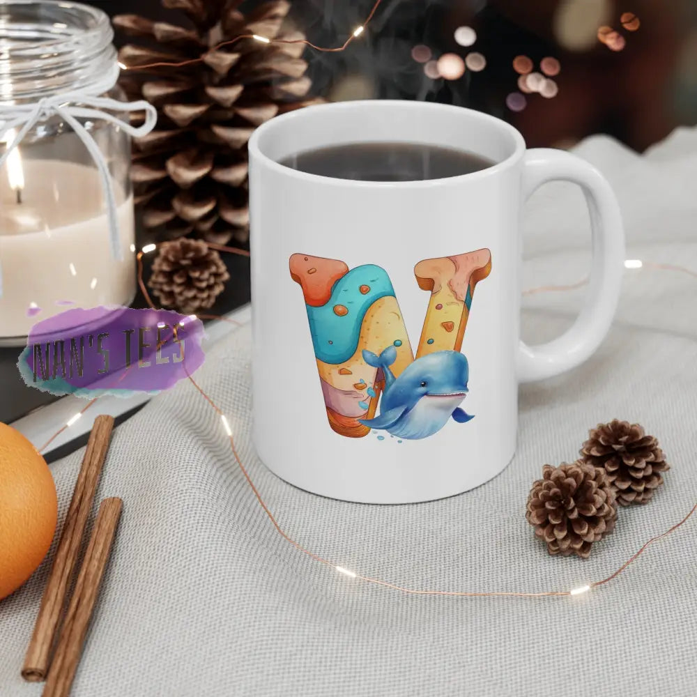 Super Cute Animal Alphabet Letter W | Ceramic Mug 11Oz