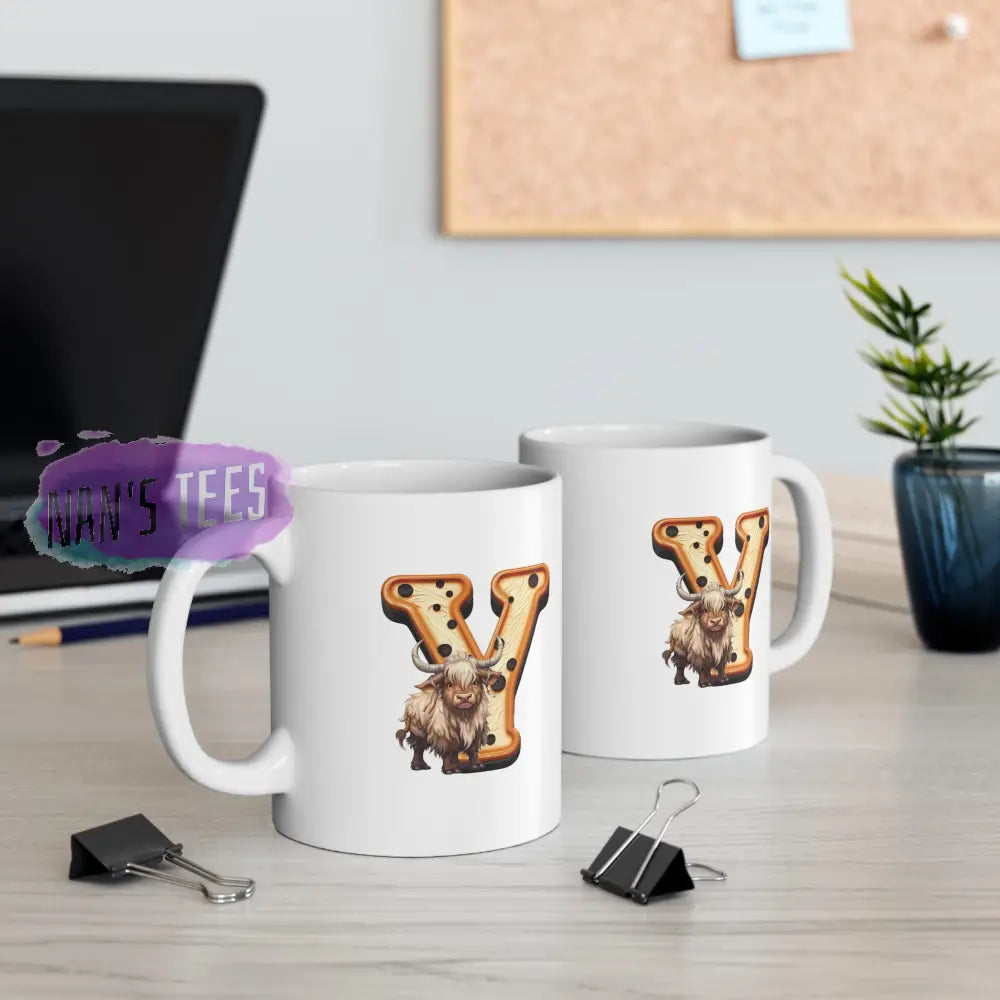 Super Cute Animal Alphabet Letter Y | Ceramic Mug 11Oz