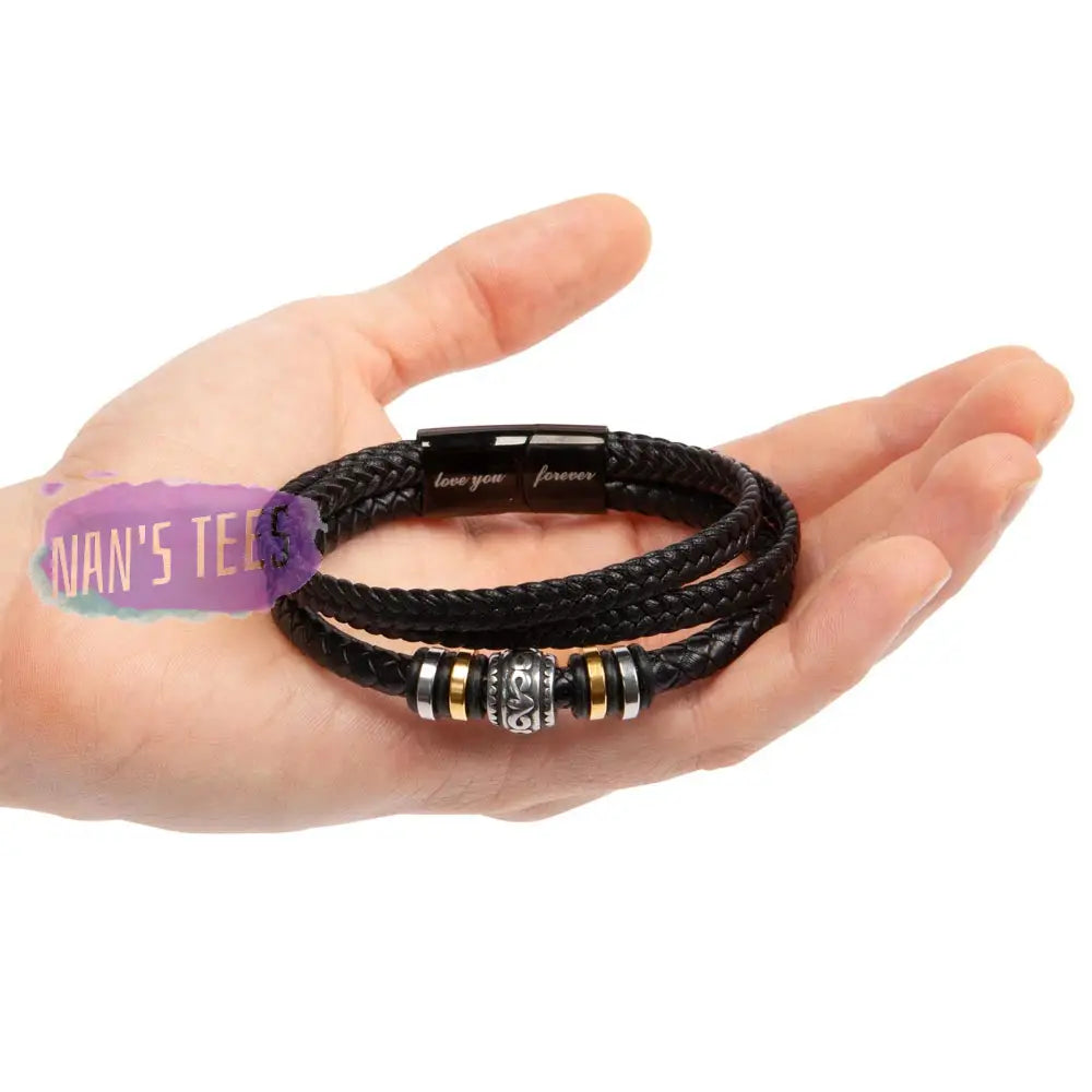 To My Soulmate | Engraved Love You Forever Braided Vegan Leather Bracelet Jewelry