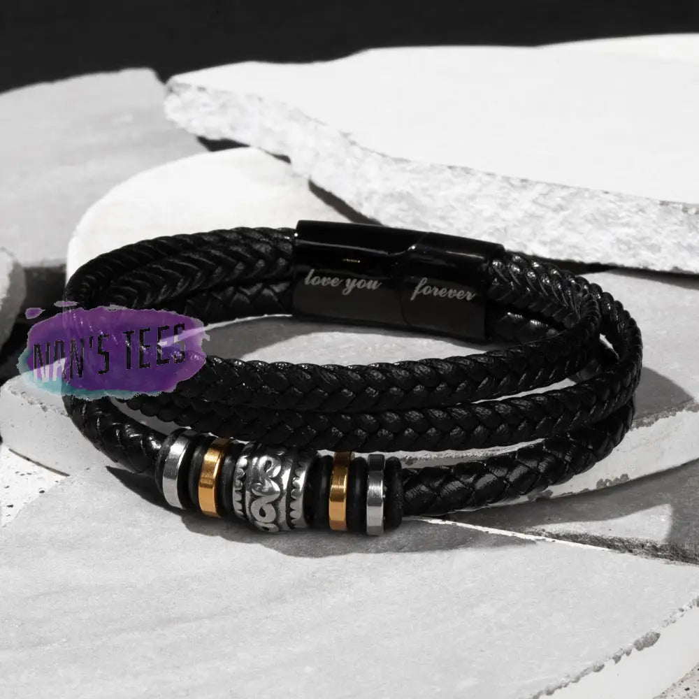 To My Soulmate | Engraved Love You Forever Braided Vegan Leather Bracelet Jewelry
