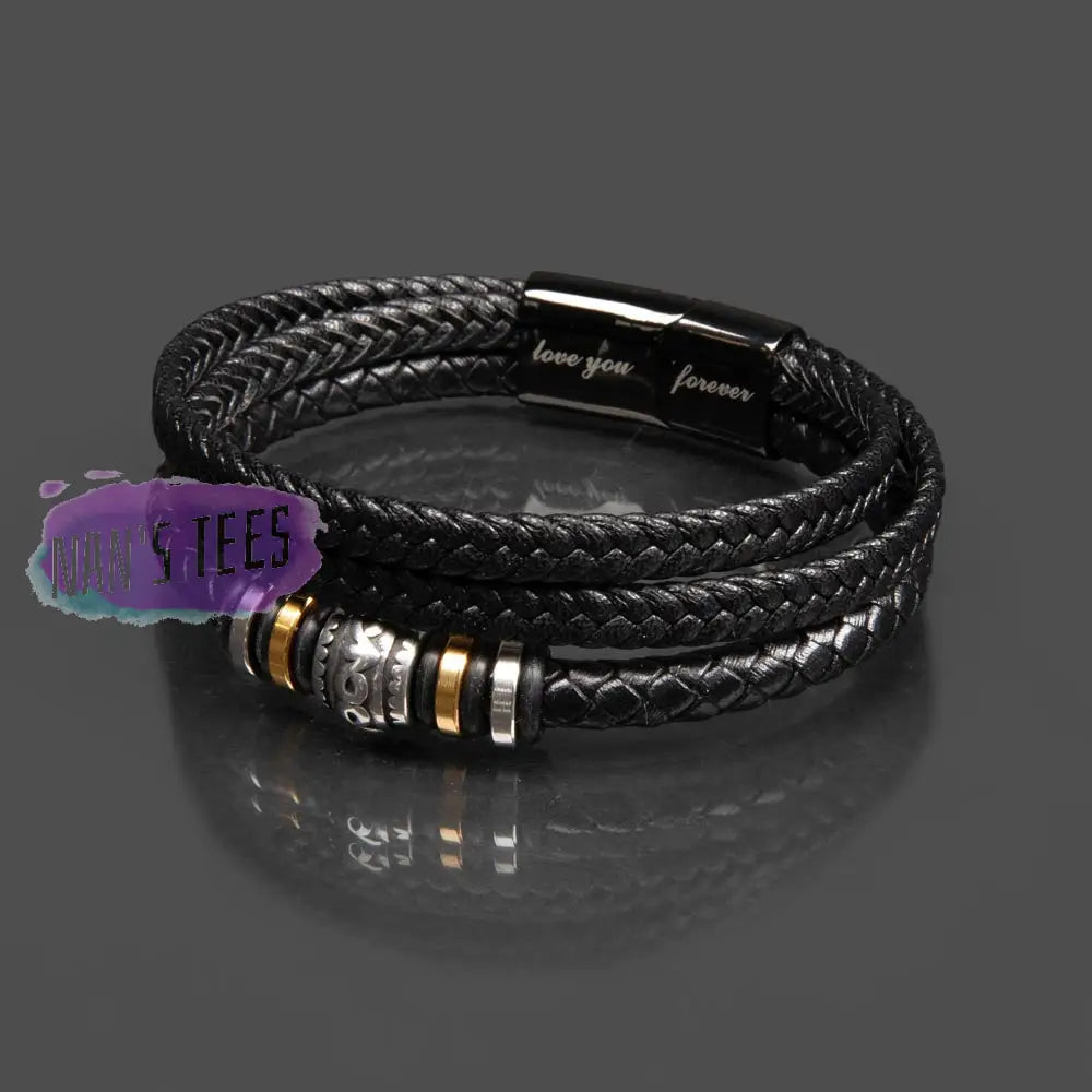 To My Soulmate | Engraved Love You Forever Braided Vegan Leather Bracelet Jewelry