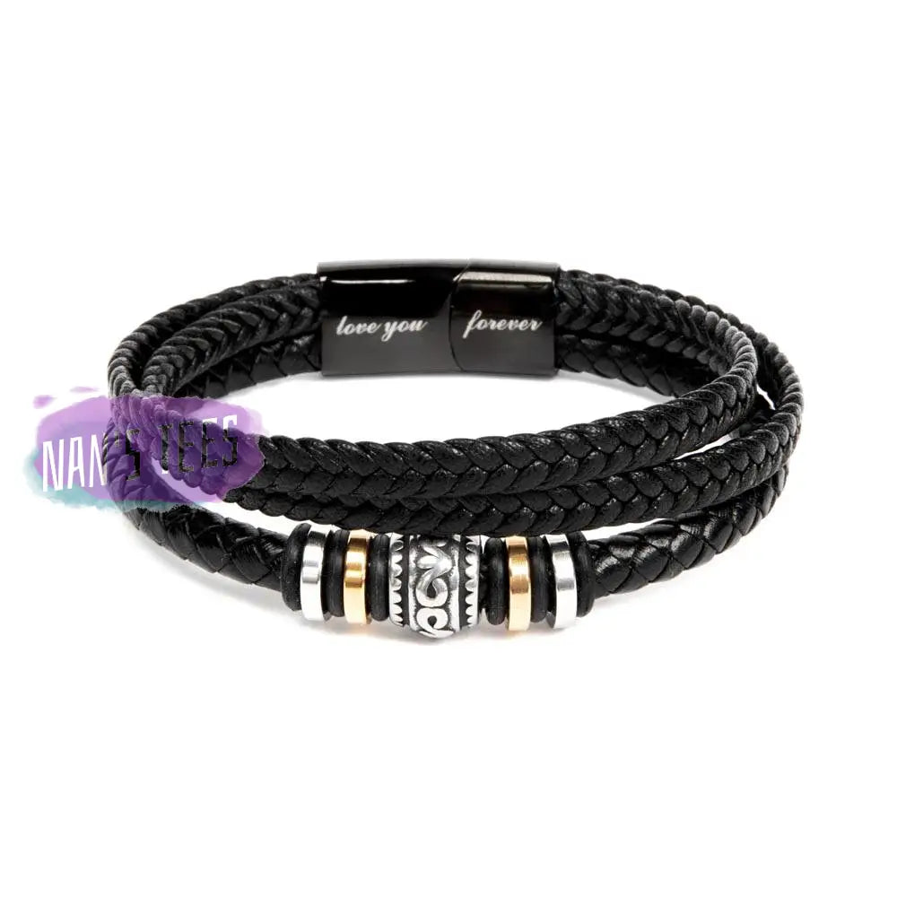 To My Soulmate | Engraved Love You Forever Braided Vegan Leather Bracelet Jewelry