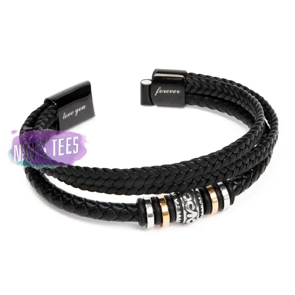 To My Soulmate | Engraved Love You Forever Braided Vegan Leather Bracelet Jewelry