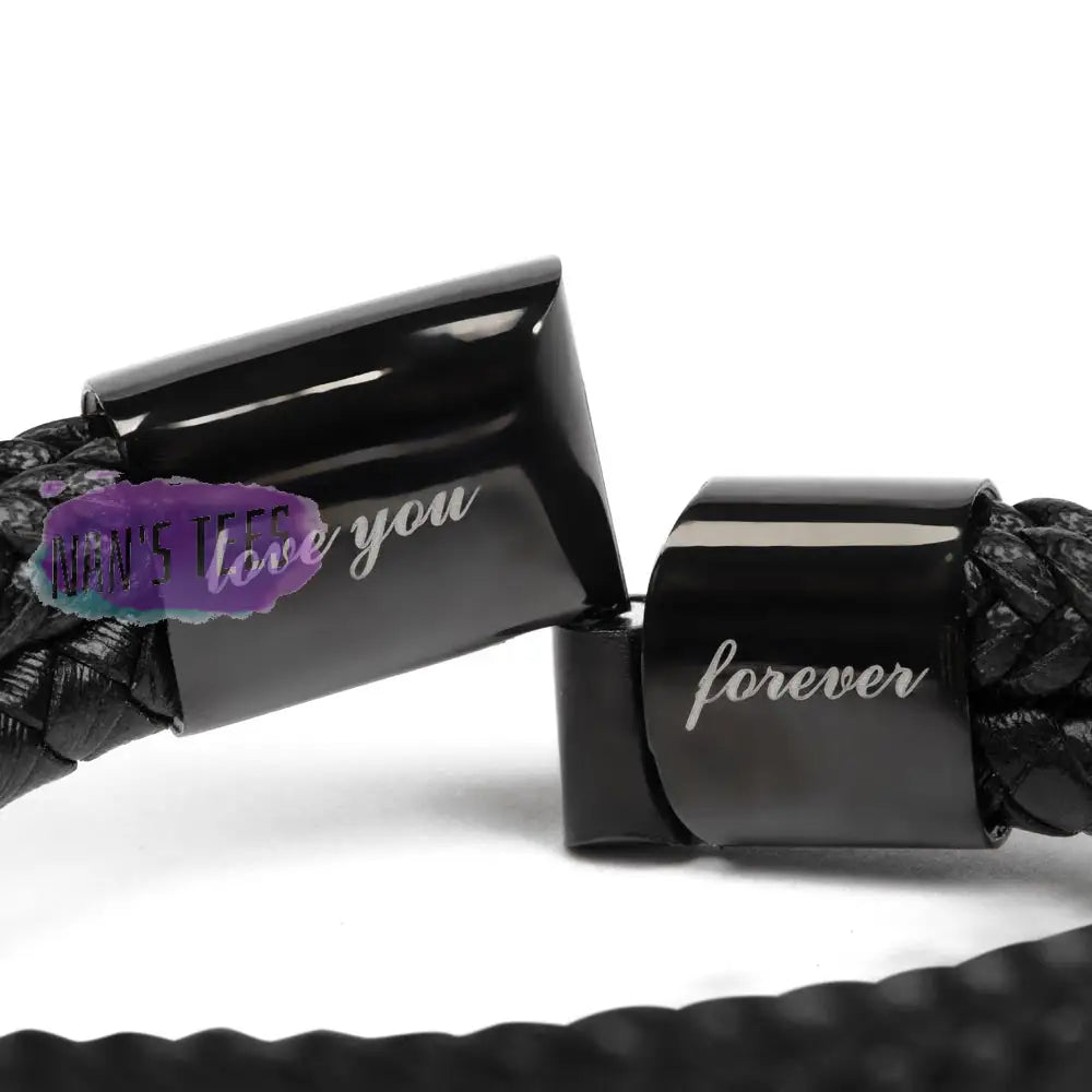 To My Soulmate | Engraved Love You Forever Braided Vegan Leather Bracelet Jewelry
