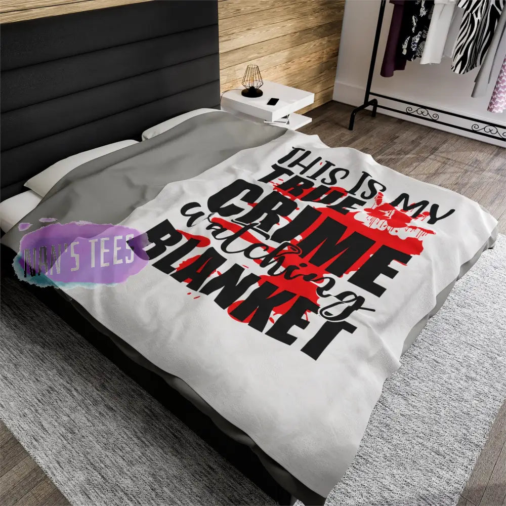 Velveteen Plush Blanket | This Is My True Crime Watching Gift For Her Him Soft Touch Throw All Over