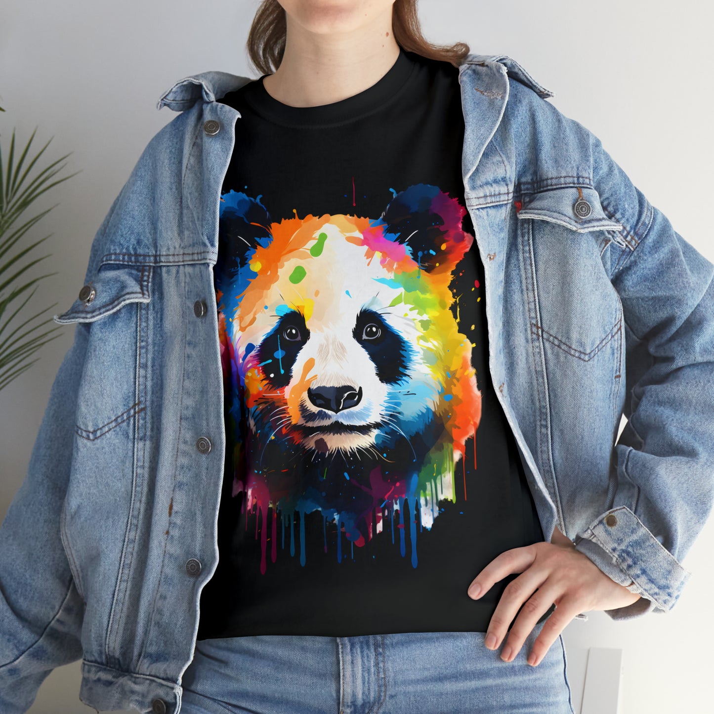 Panda Rainbow Splash Short Sleeve Graphic T-Shirt (S-3XL)