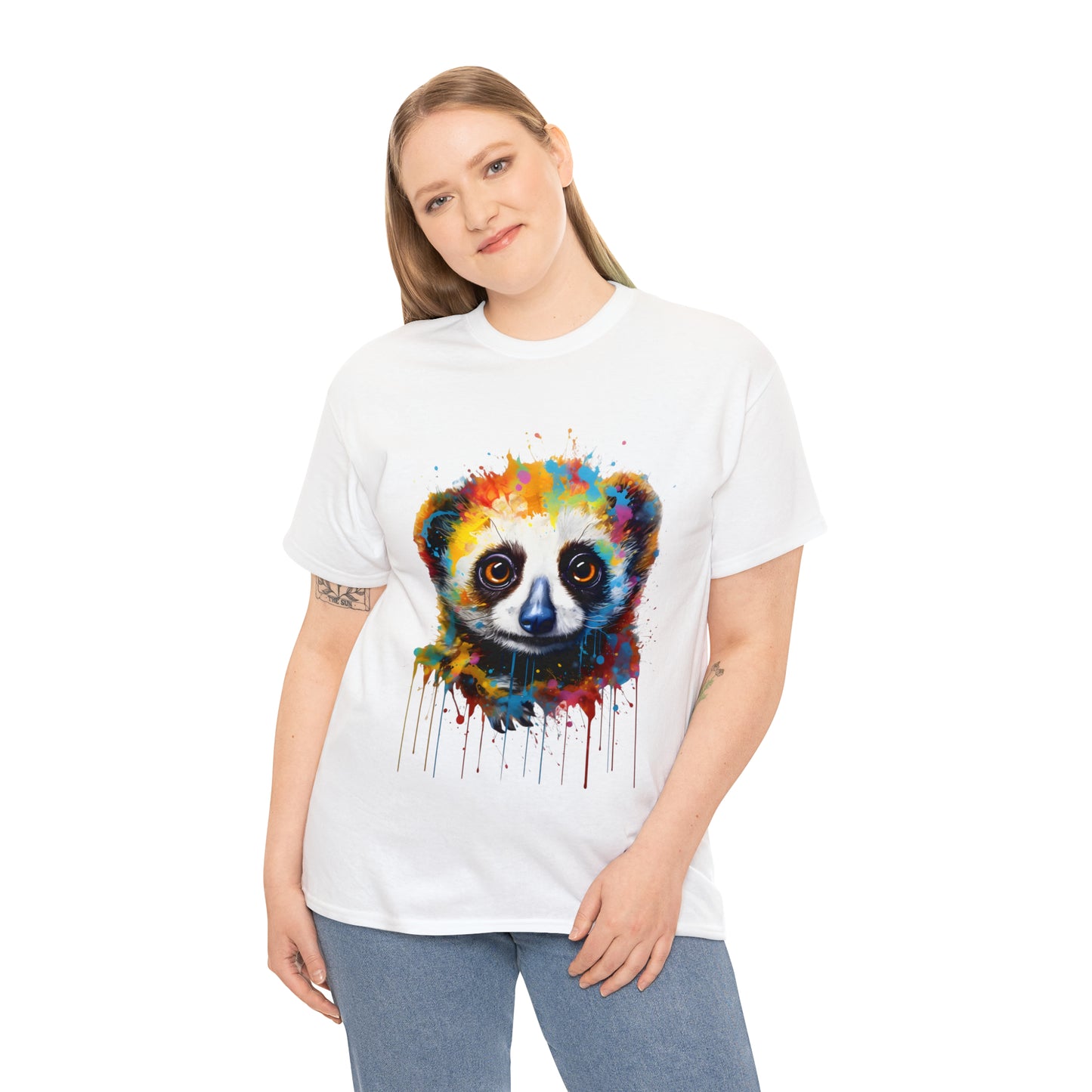 Slow Loris Rainbow Splash Short Sleeve Graphic T-Shirt (S-3XL)